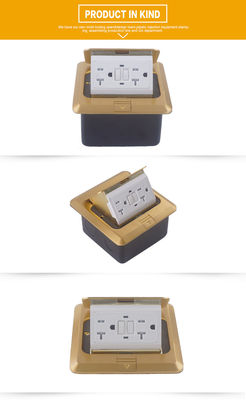 Soft Style Brass Alloy Pop Up Type Floor Receptacle Outlet With GFCI TR 125V 20A